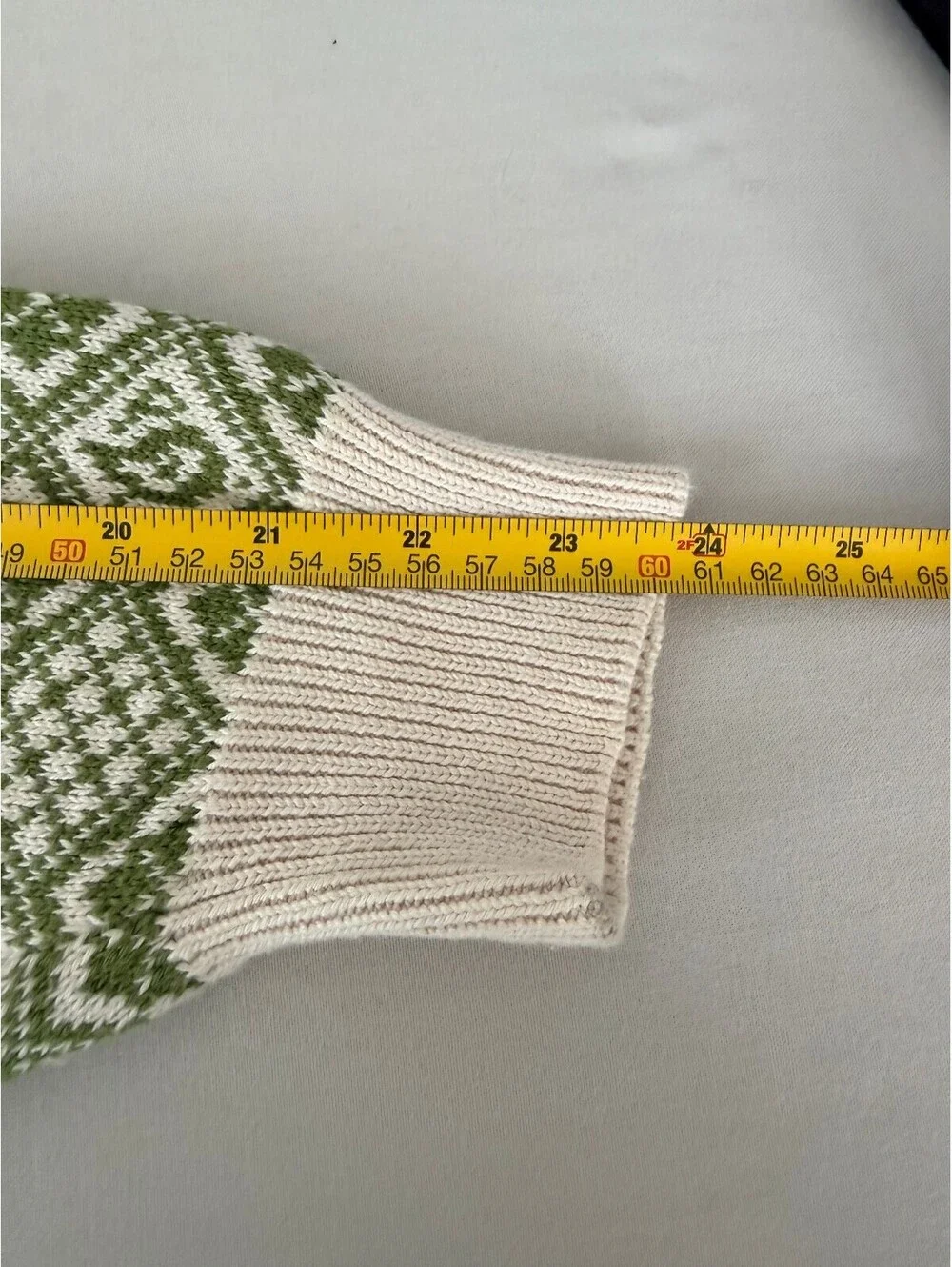 Vintage Pringle 100% Cotton Green Cream Geometric V-Neck Sweater Hong Kong